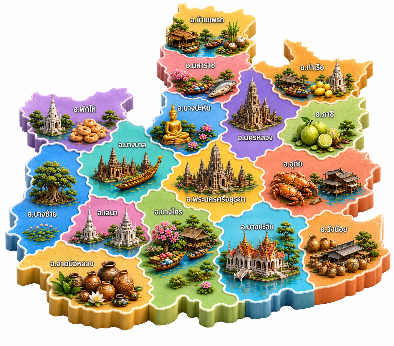 แผนที่จังหวัดพระนครศรีอยุธยา
